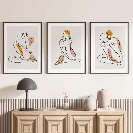 Lot de 3 Affiches / Posters Triptyque - Femmes Abstrait