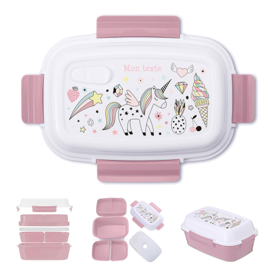 Lunch box - bento enfant isotherme personnalisée - Licorne