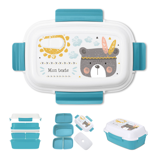 Lunch box - bento enfant isotherme personnalisée - Ourson