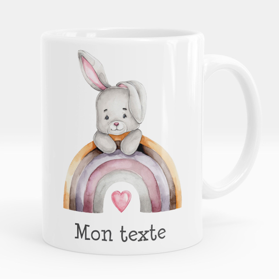 Mug - Tasse personnalisée - Arc-en-ciel lapin