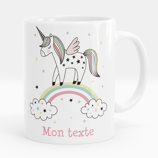 Mug - Tasse personnalisée - Arc-en-ciel licorne