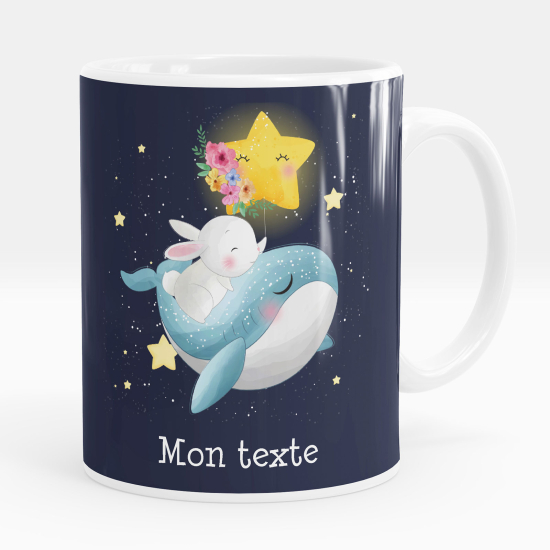 Mug - Tasse personnalisée - Baleine lapin