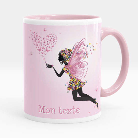 Mug - Tasse personnalisée - Fée coeurs papillons