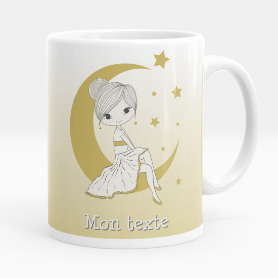 Mug - Tasse personnalisée - Fille lune