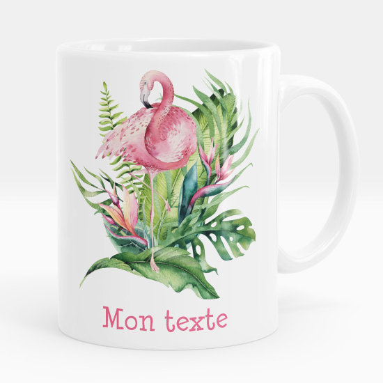 Mug - Tasse personnalisée - Flamant rose tropical