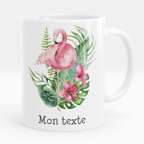 Mug - Tasse personnalisée - Flamant rose tropical