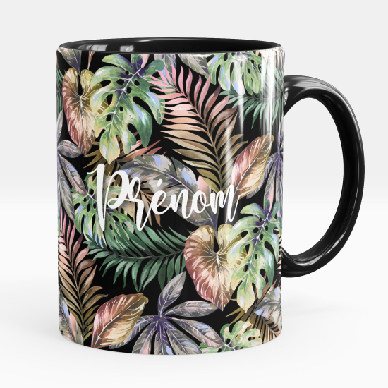 Mug - Tasse personnalisée - Fleurs palmiers