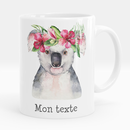 Mug - Tasse personnalisée - Koala fleurs