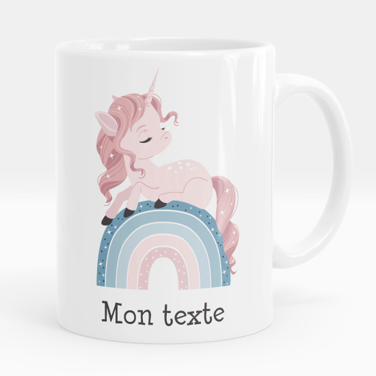 Mug - Tasse personnalisée - Licorne arc-en-ciel