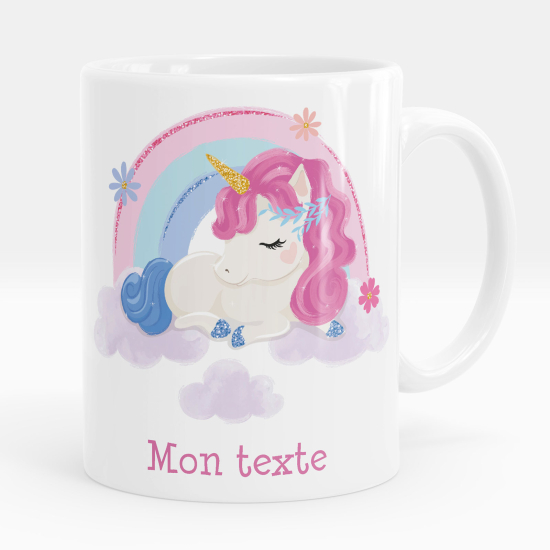 Mug - Tasse personnalisée - Licorne arc-en-ciel