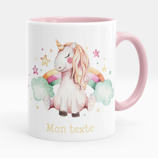 Mug - Tasse personnalisée - Licorne nuages