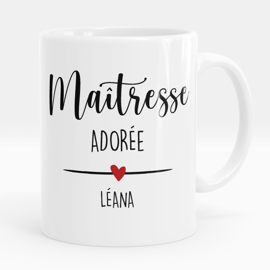 Mug - Tasse personnalisée - Maîtresse adorée