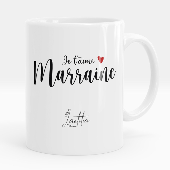 Mug - Tasse personnalisée - Marraine je t'aime