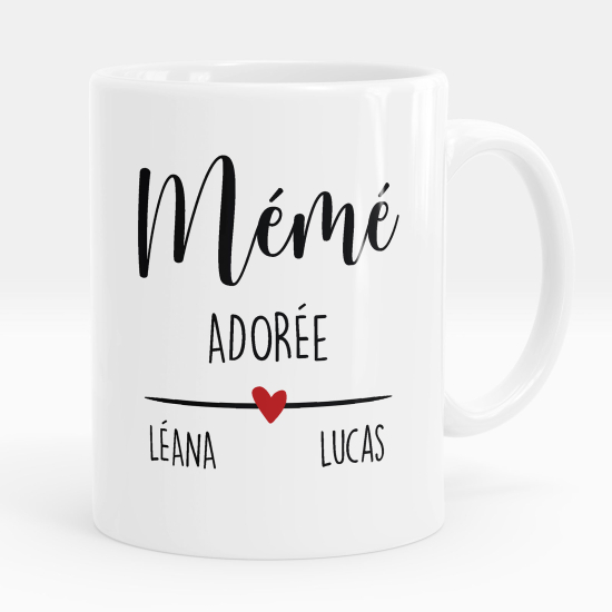 Mug - Tasse personnalisée - Mémé adorée