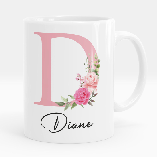 Mug - Tasse personnalisée Monogramme - Lettre D