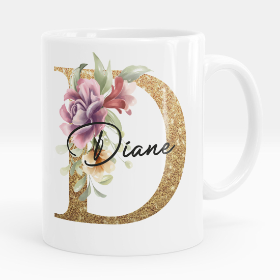 Mug - Tasse personnalisée Monogramme - Lettre D