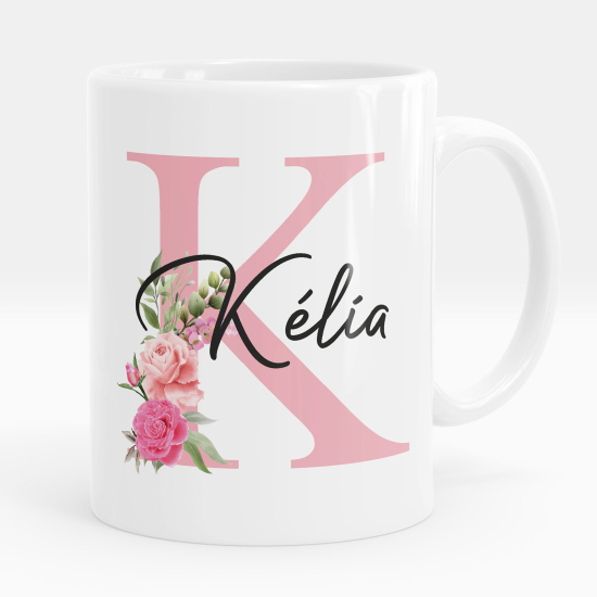 Mug - Tasse personnalisée Monogramme - Lettre K