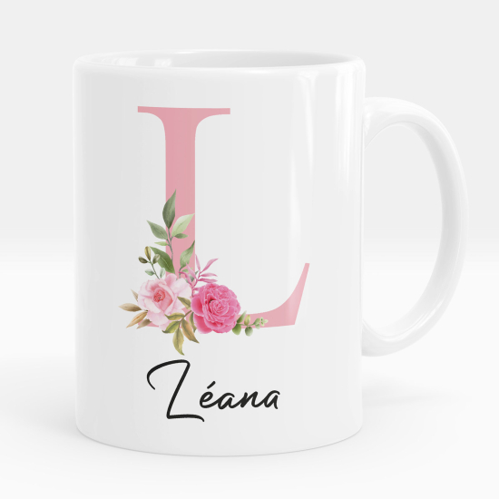 Mug - Tasse personnalisée Monogramme - Lettre L