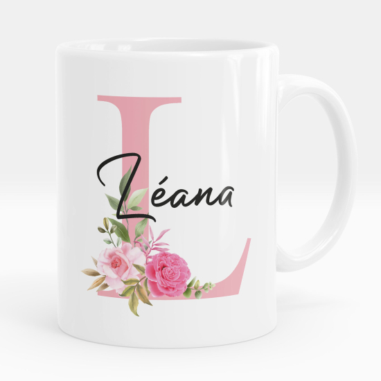 Mug - Tasse personnalisée Monogramme - Lettre L