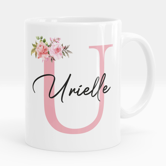 Mug - Tasse personnalisée Monogramme - Lettre U