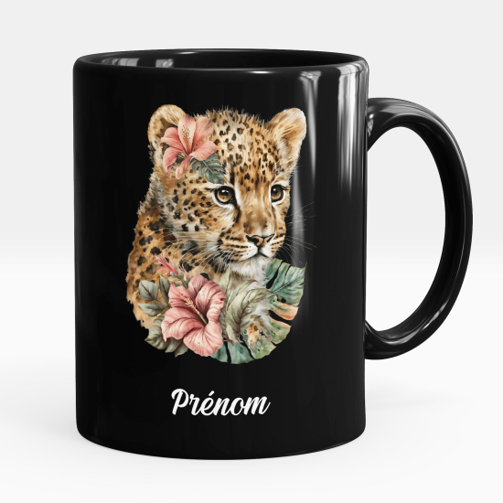 Mug - Tasse personnalisée Noir intégral - Bébé tigre