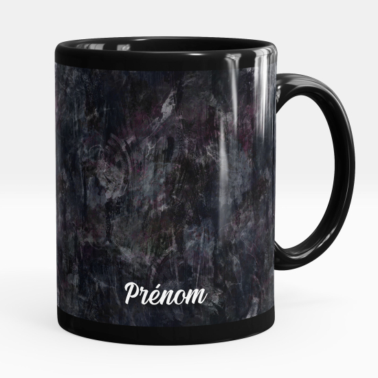 Mug - Tasse personnalisée Noir intégral - Fleurs