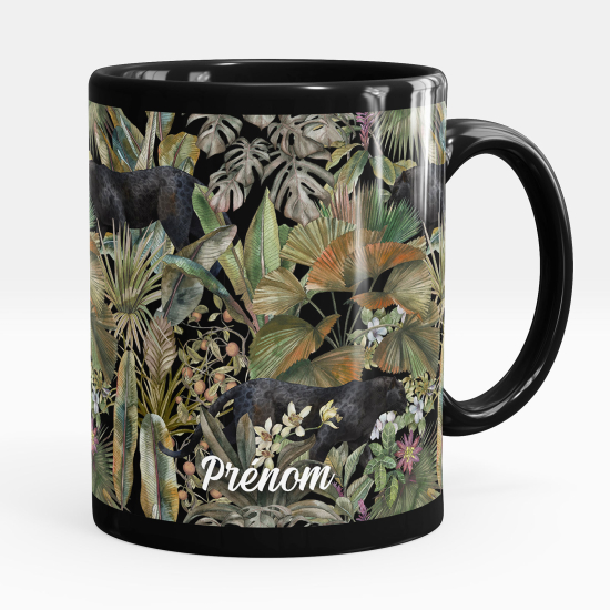 Mug - Tasse personnalisée Noir intégral - Jungle