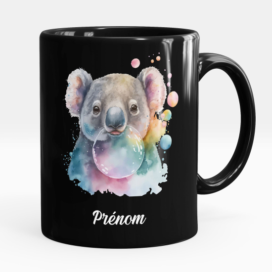 Mug - Tasse personnalisée Noir intégral - Koala