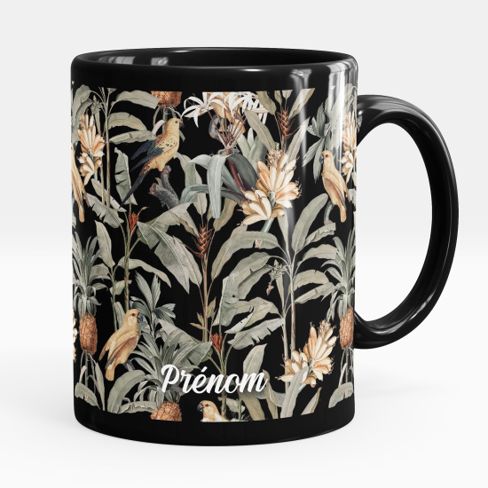 Mug - Tasse personnalisée Noir intégral - Oiseaux