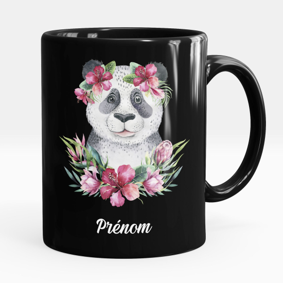 Mug - Tasse personnalisée Noir intégral - Panda