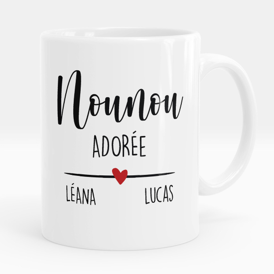 Mug - Tasse personnalisée - Nounou adorée