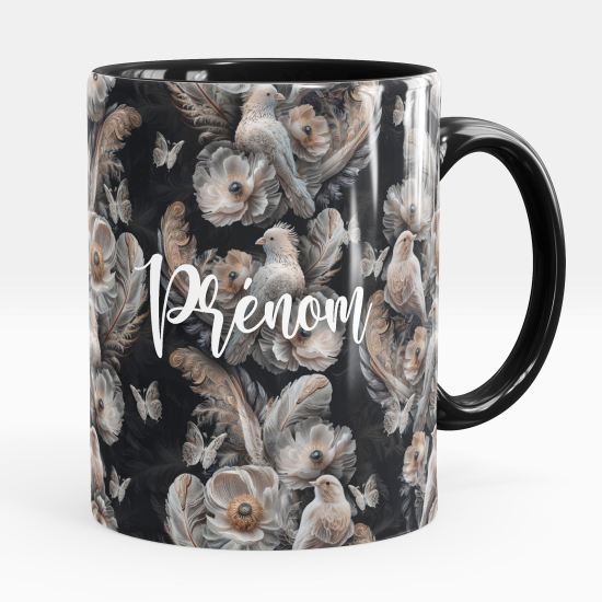 Mug - Tasse personnalisée - Oiseaux plumes