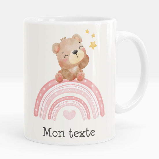 Mug - Tasse personnalisée - Ourson arc-en-ciel