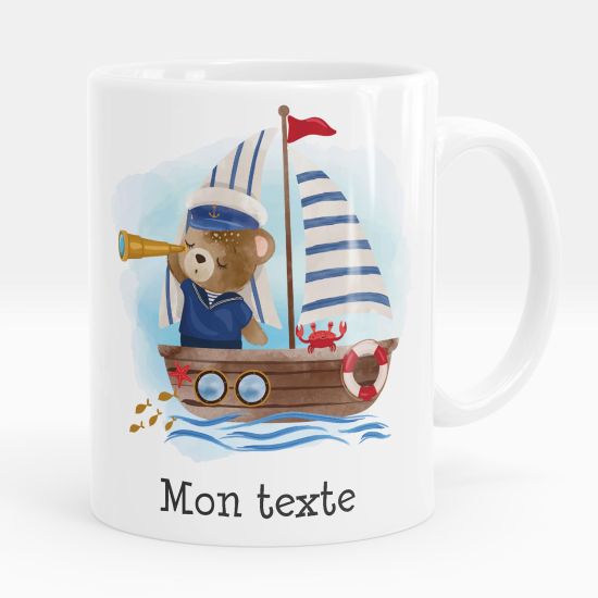 Mug - Tasse personnalisée - Ourson bateau