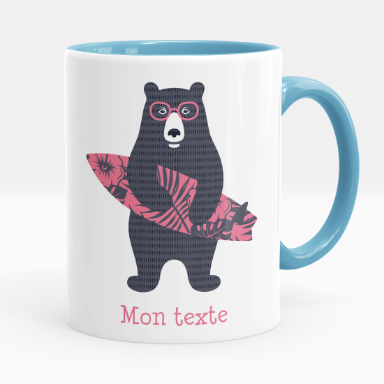 Mug - Tasse personnalisée - Oursons surf