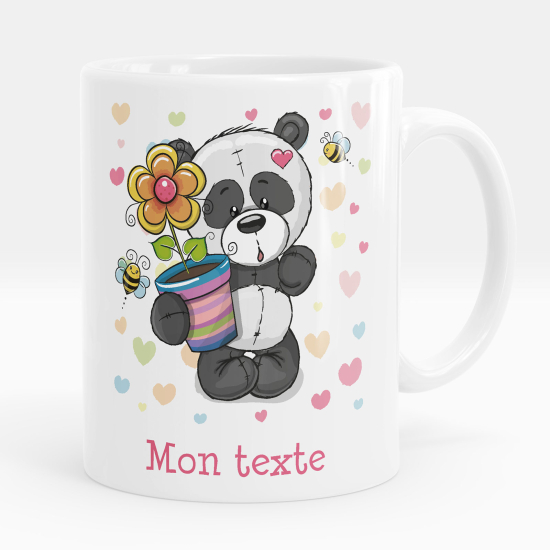 Mug - Tasse personnalisée - Panda fleur