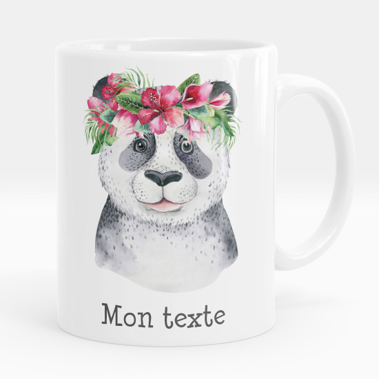 Mug - Tasse personnalisée - Panda fleurs