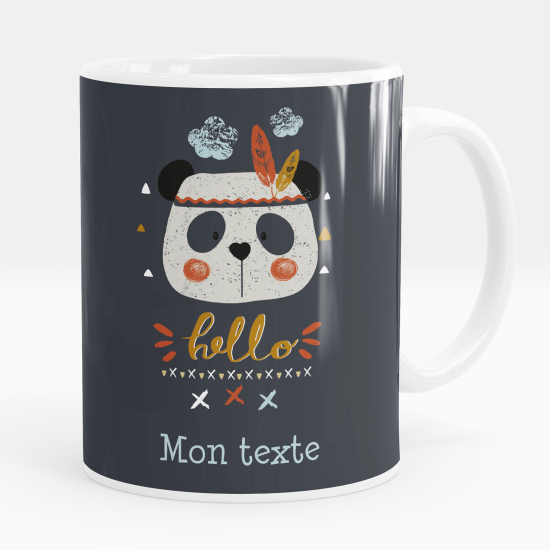 Mug - Tasse personnalisée - Panda indien hello