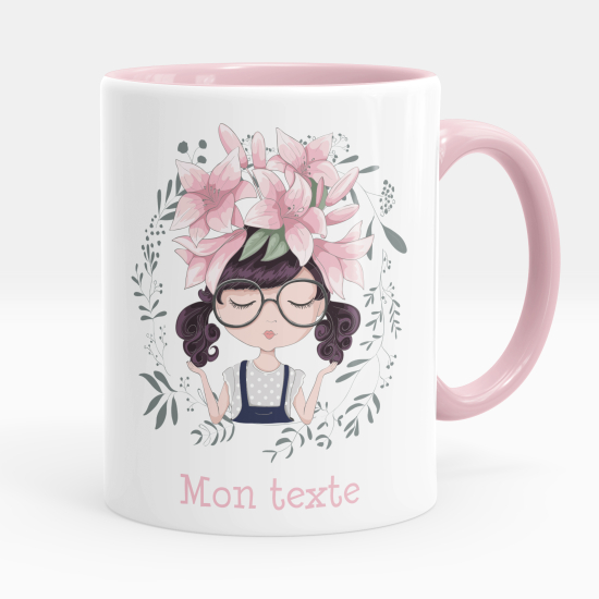 Mug - Tasse personnalisée - Petite fille fleurs