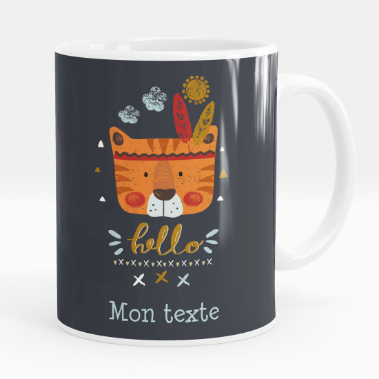 Mug - Tasse personnalisée - Tigre indien hello