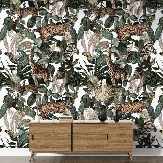 Papier peint motif XL - Animaux de la Jungle