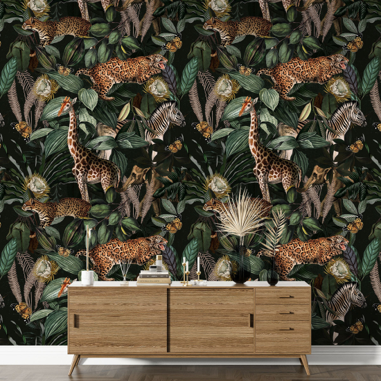 Papier peint motif XL - Animaux de la Jungle