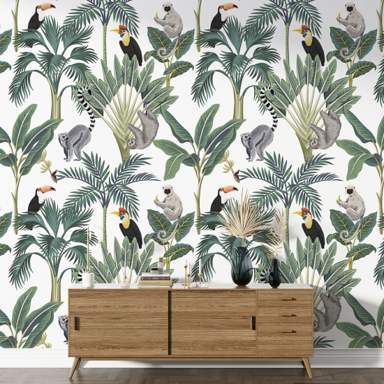 Papier peint motif XL Enfants - Jungle