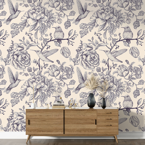 Papier peint motif XL - Motif floral