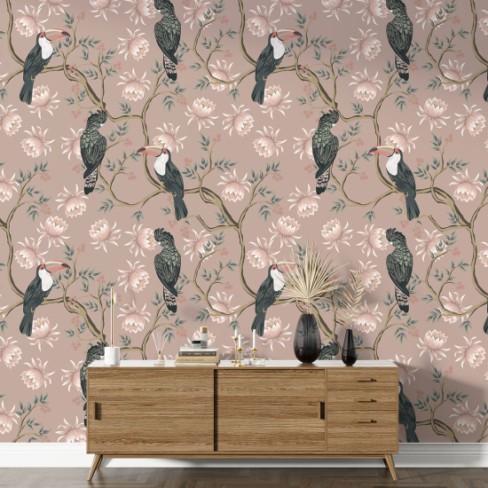 Papier peint motif XL - Oiseaux