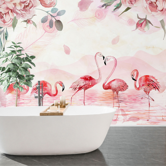 Papier peint - Flamants roses Design