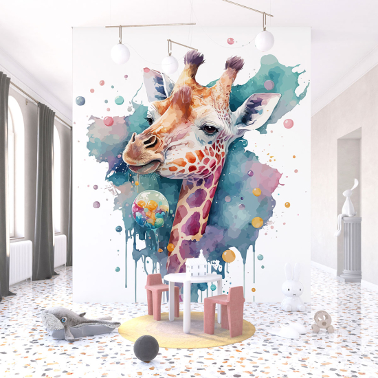 Papier peint panoramique Enfants - Girafe