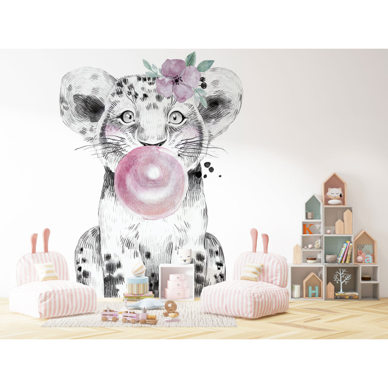 Papier peint panoramique Enfants - Lion Chewing-Gum