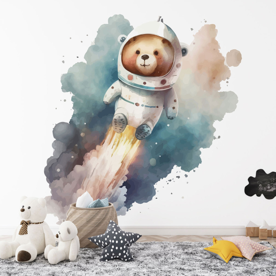 Papier peint panoramique Enfants - Ours Astronaute