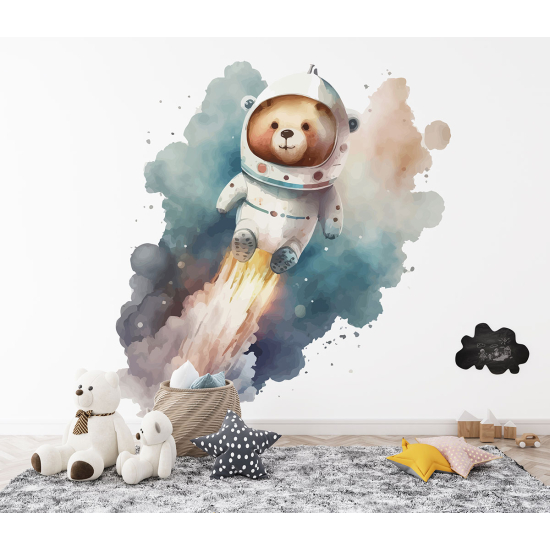 Papier peint panoramique Enfants - Ours Astronaute